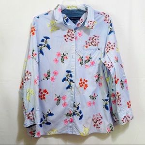 TOMMY HILFIGER stripe floral button shirt